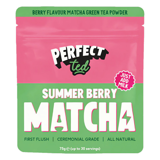 Matcha-te med jordgubbssmak PerfectTed, 75 g