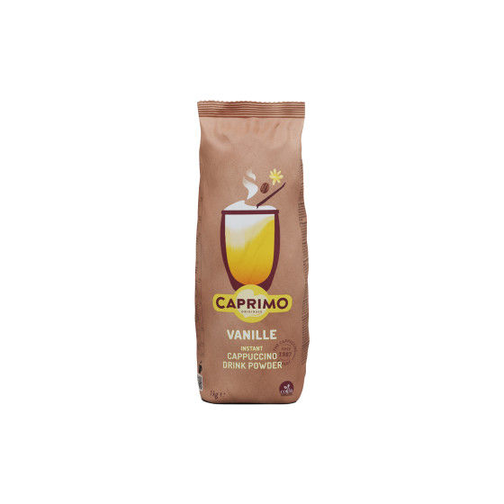 Cappuccino-Getränkepulver auf Kakaobasis mit Vanillegeschmack Caprimo Cappuccino Vanilla Less Sugar, 1 kg