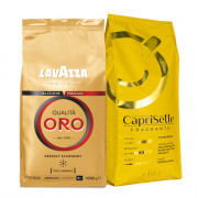 Zestaw kawy ziarnistej Caprisette Fragrante + Lavazza Qualita Oro, 2 kg