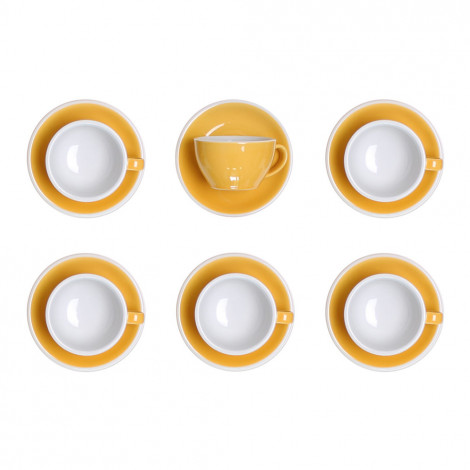 Latte cup with a saucer Loveramics “Egg Yellow”, 300 ml, 6 pcs.