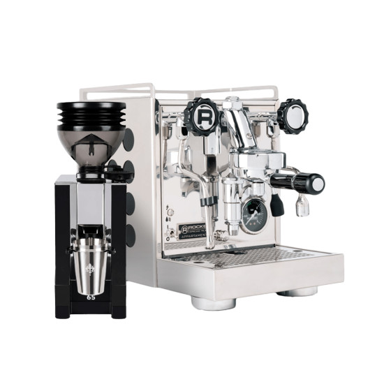 Rocket Espresso Appartamento 2.0 Black Espressomaskin och Eureka Mignon Arto 65 kaffekvarn