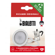 Dichtingen en filterplaat voor Bialetti alum. moka koffiepotten voor 6 kopjes