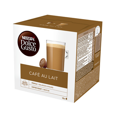 Kafijas kapsulas NESCAFÉ® Dolce Gusto® Café Au Lait, 16 gab.