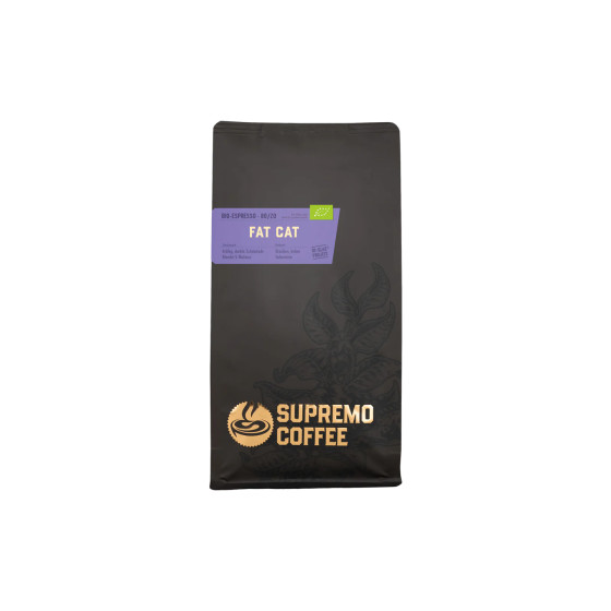 Kaffeebohnen Supremo Coffee Fat Cat Espresso BIO, 250 g
