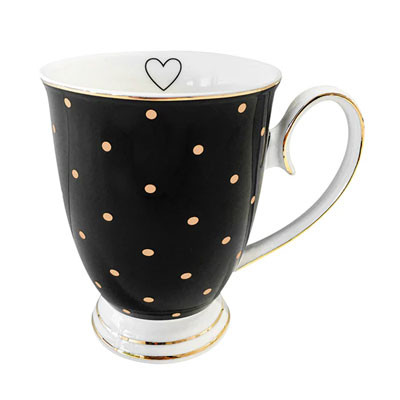 Krūze Bombay Duck Spotty Black With Gold Spots, 300 ml