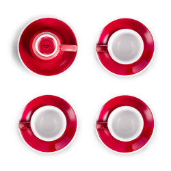 Set espresso kopjes met een schoteltjes Loveramics “Egg Red”, 80 ml 4 pcs