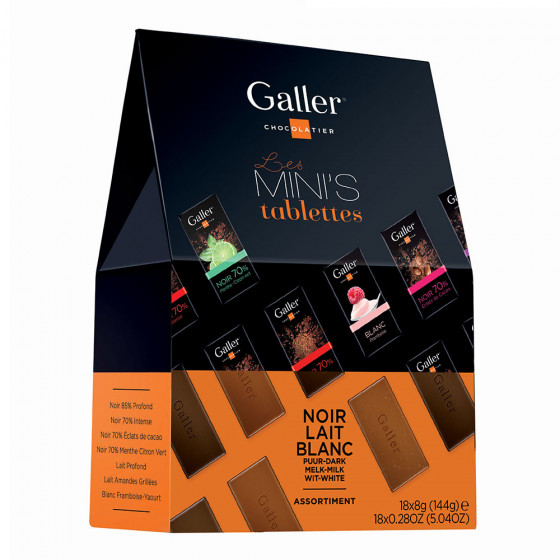Šokolado plytelių rinkinys Galler „Assortment“, 18 vnt. Šokolado plytelių rinkinys Galler „Assortment“, 18 vnt.