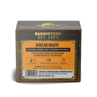 Zāļu tēja Babingtons African Nights, 18 gab.