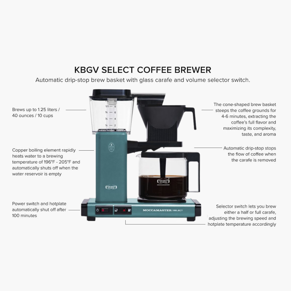 Moccamaster KBG 741 Select Filter Coffee Machine – Ocean