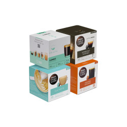 Set med kaffekapslar kompatibla med NESCAFÉ® Dolce Gusto® Black (64 portioner)