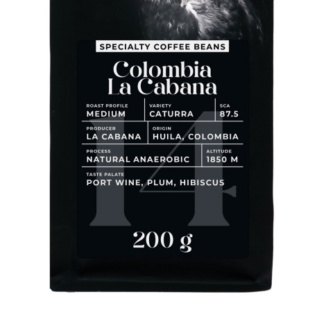 Grains de café de spécialité Black Crow White Pigeon Colombia La Cabana, 200 g