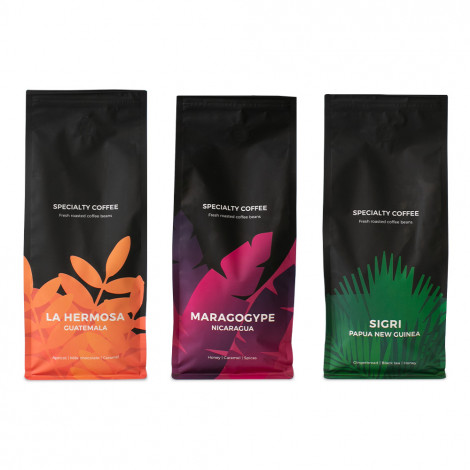 Specialty coffee bean set Nicaragua Maragogype + Papua New Guinea Sigri + Guatemala La Hermosa
