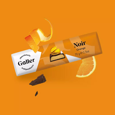 Šokoladinis batonėlis Galler Dark Orange, 70 g